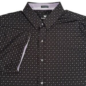 Buttercloth‎ Icy Cotton Shirt Tall Fit Geometric Diamond Short Sleeve Mens 2XL